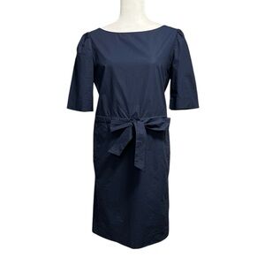 MOSCHINO Cheap & Chic Poplin Cotton Elegant Navy Dress